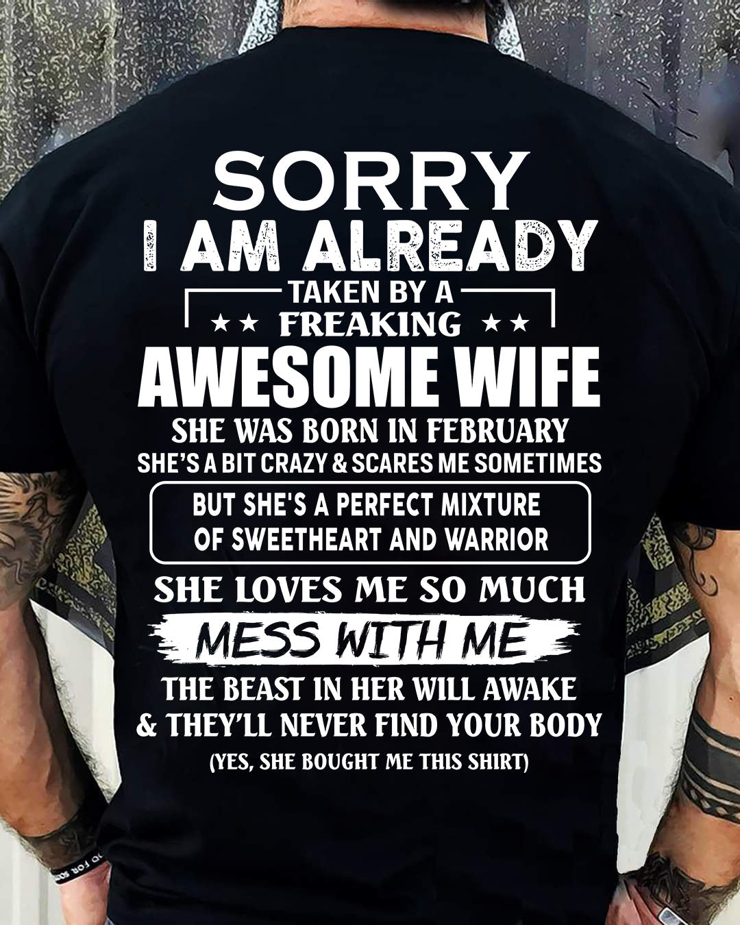 wife February - Perfect gift for husband from wife - NGHL02 (SKU68-86-02)