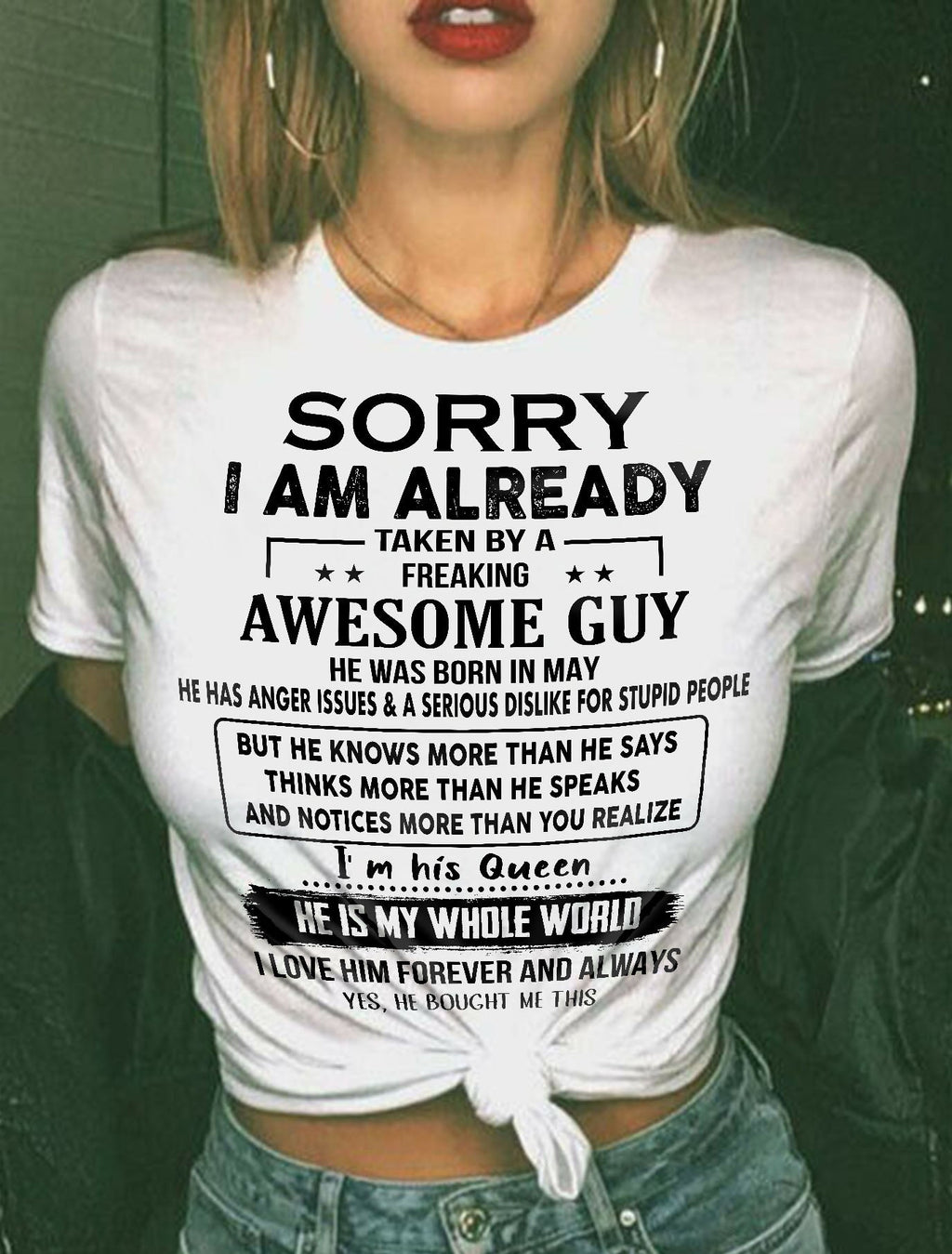 May - Awesome Boyfriend Born In May- Special gift for your Girlfriend - From Husband NGHL05 (SKUT08-11-05)