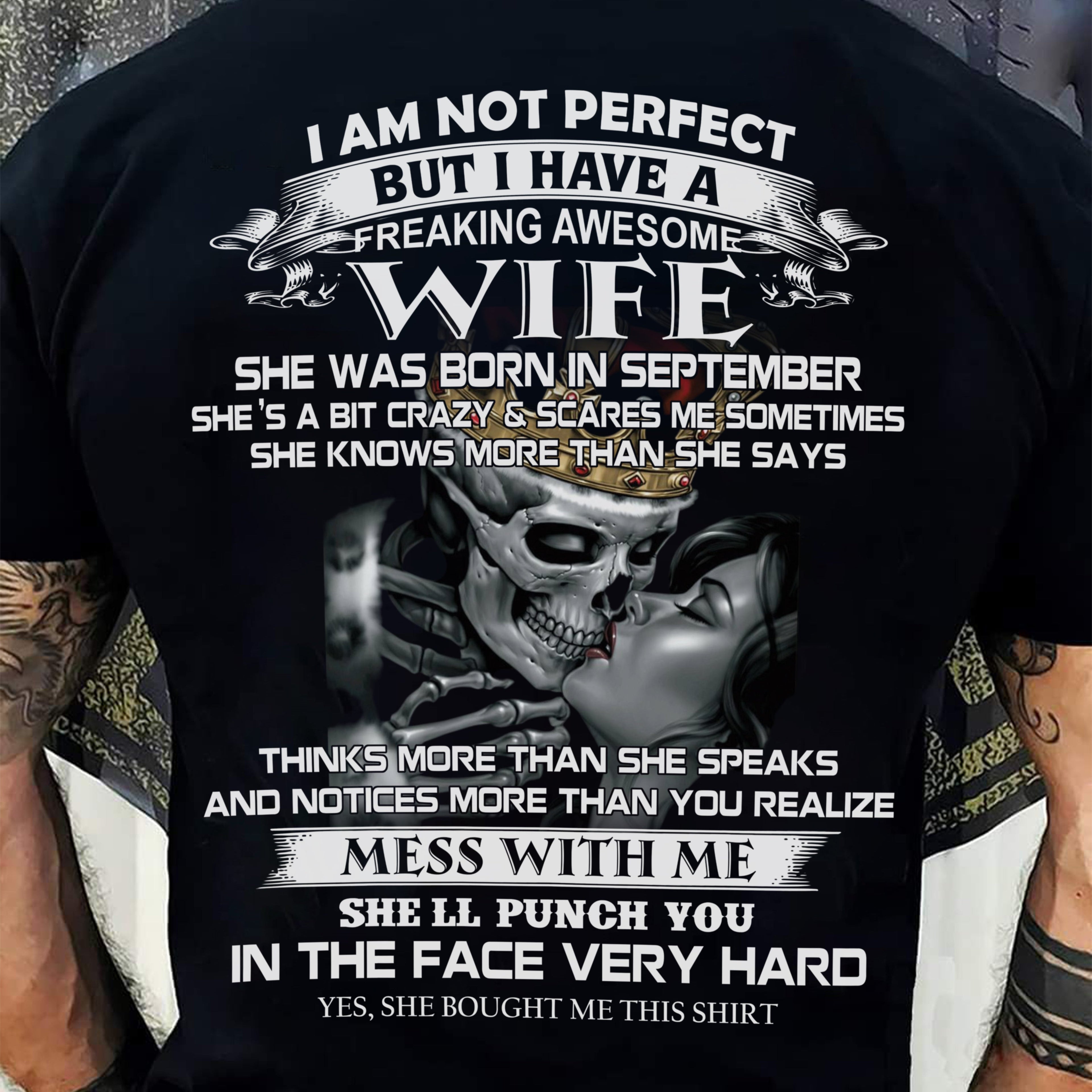 September - I Am Not Perfect But I Have A Freaking Awesome Wife - Gift For Husband From Wife - NGHL09 (SKU06-34-09)