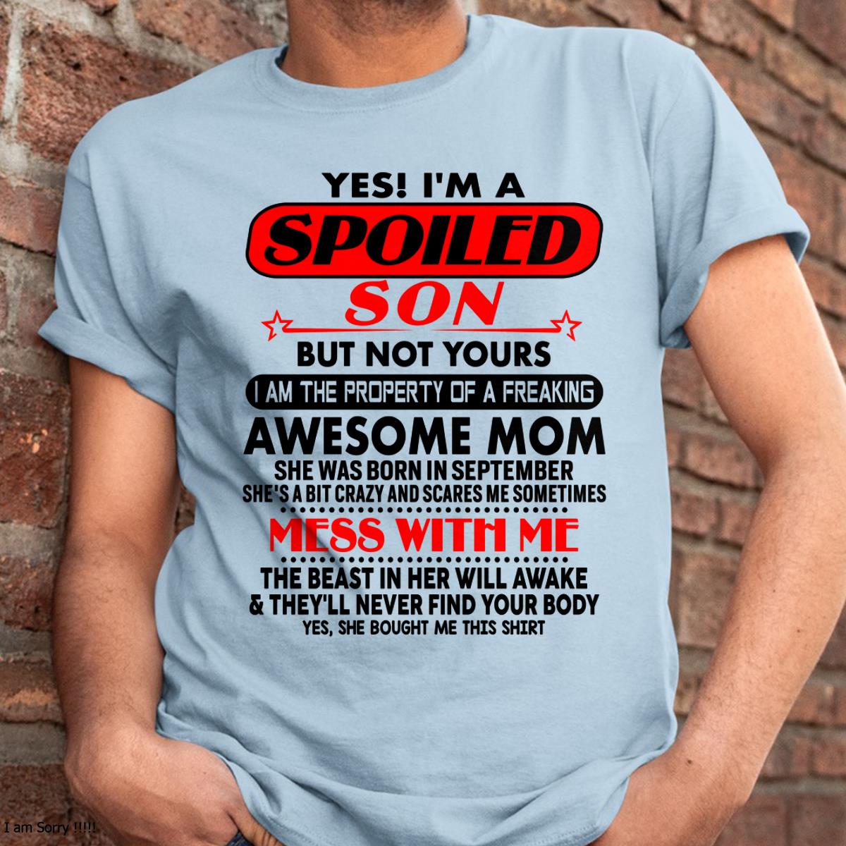 September - I am Spoiled Son - Gift For Son From Mom - NGHL09 - (SKU-T1206MS-09)