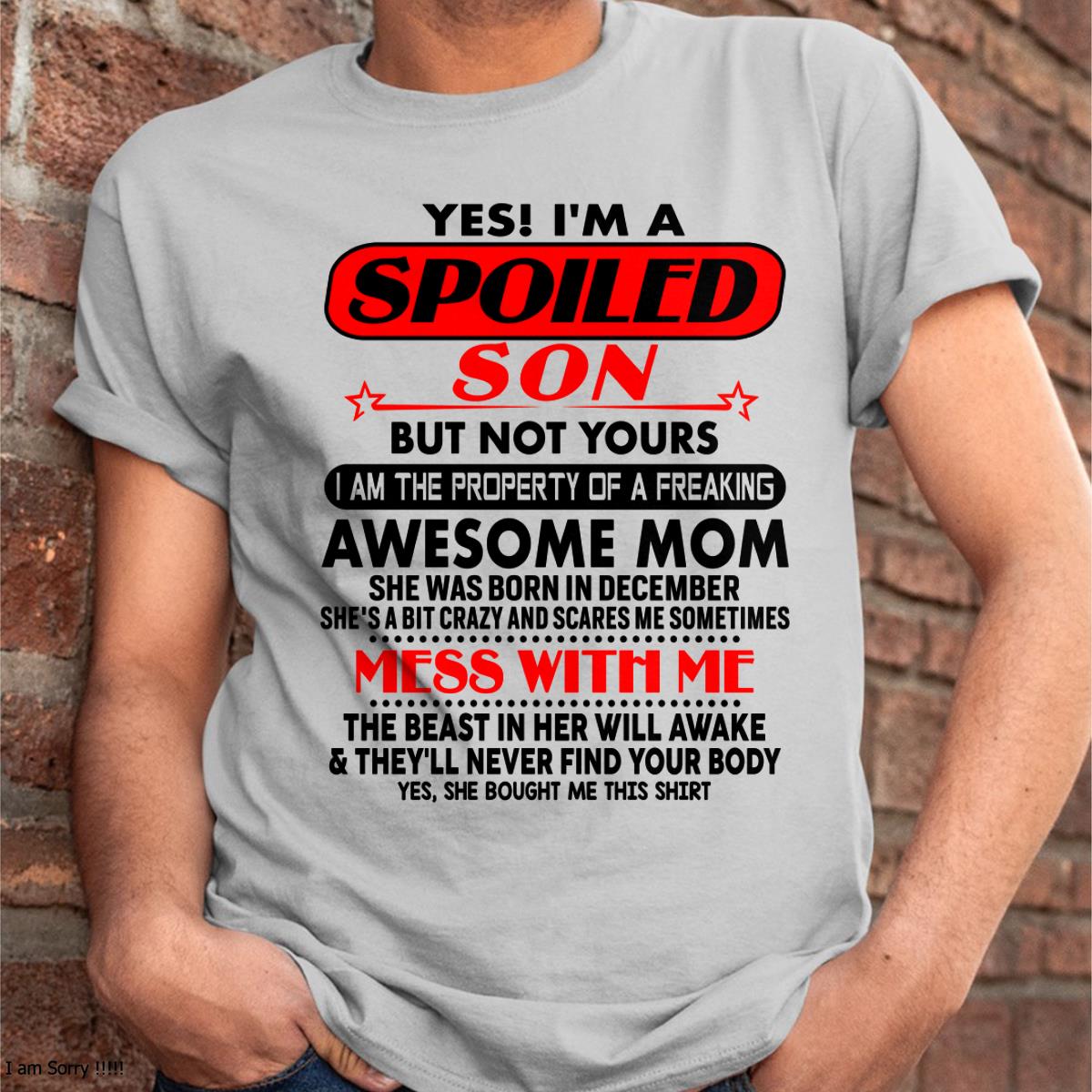 December - I am Spoiled Son - Gift For Son From Mom - NGHL12 - (SKU-T1206MS-12)