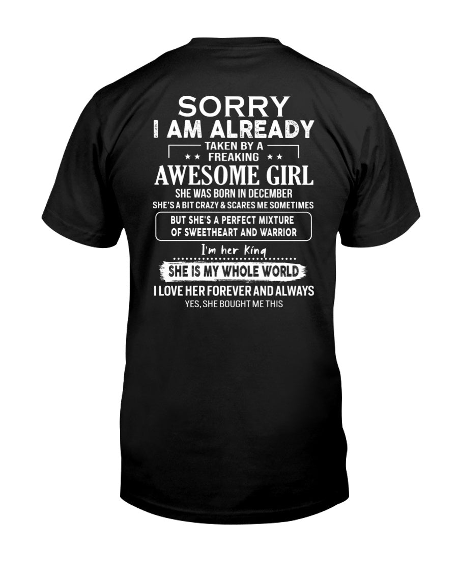 December - Awesome girl - Perfect gift for your boyfriend - (SKU04-86-12) - From Wife NGHL12