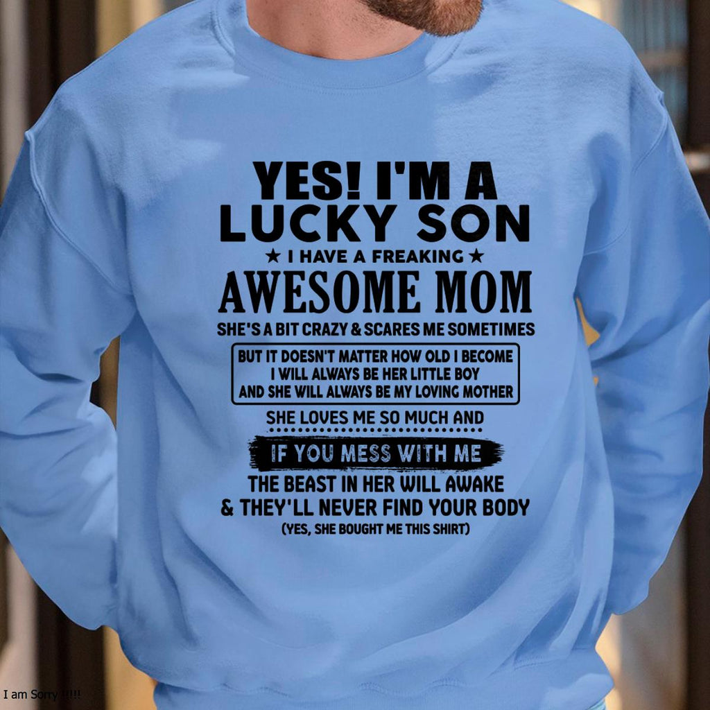 I am Lucky Son - Gift For Son From Mom - NGHL00 - (SKU-T1206LMS-00)