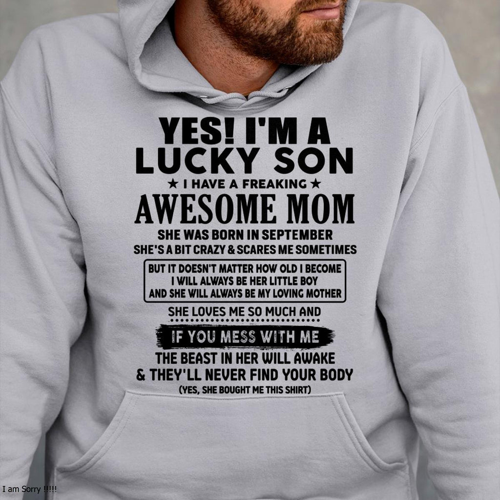 September - I am Lucky Son - Gift For Son From Mom - NGHL09 - (SKU-T1206LMS-09)