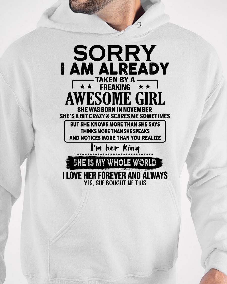 November - Awesome Girl born in November - Special gift for your boyfriend - From Wife NGHL11 (SKU.AT16)