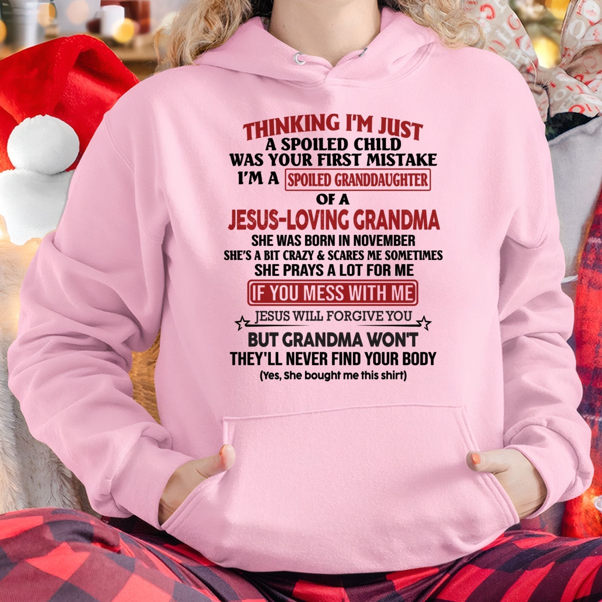 Christian Girl Shirt – Spoiled by Grandma November Edition – From Grandma to Granddaughter NGHL11 (SKU07-181-11)
