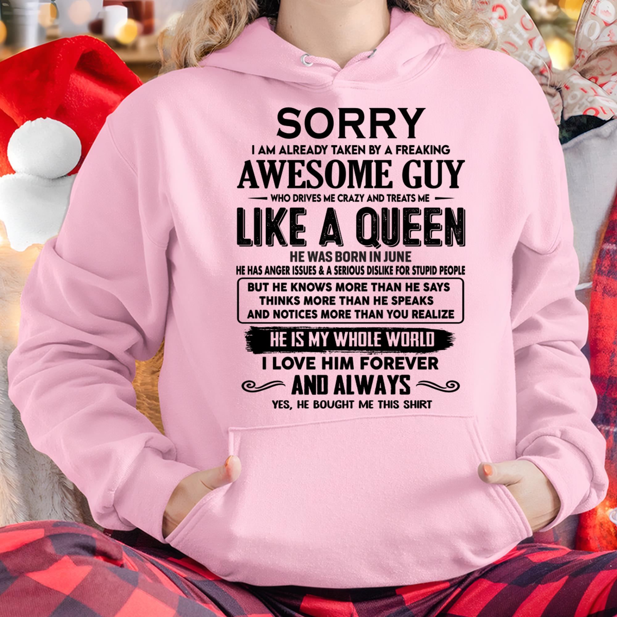 June - Sorry I am already taken by a freaking awesome guy - Gift for Wife From Husband - NGHL06 (SKU-SRG-06)