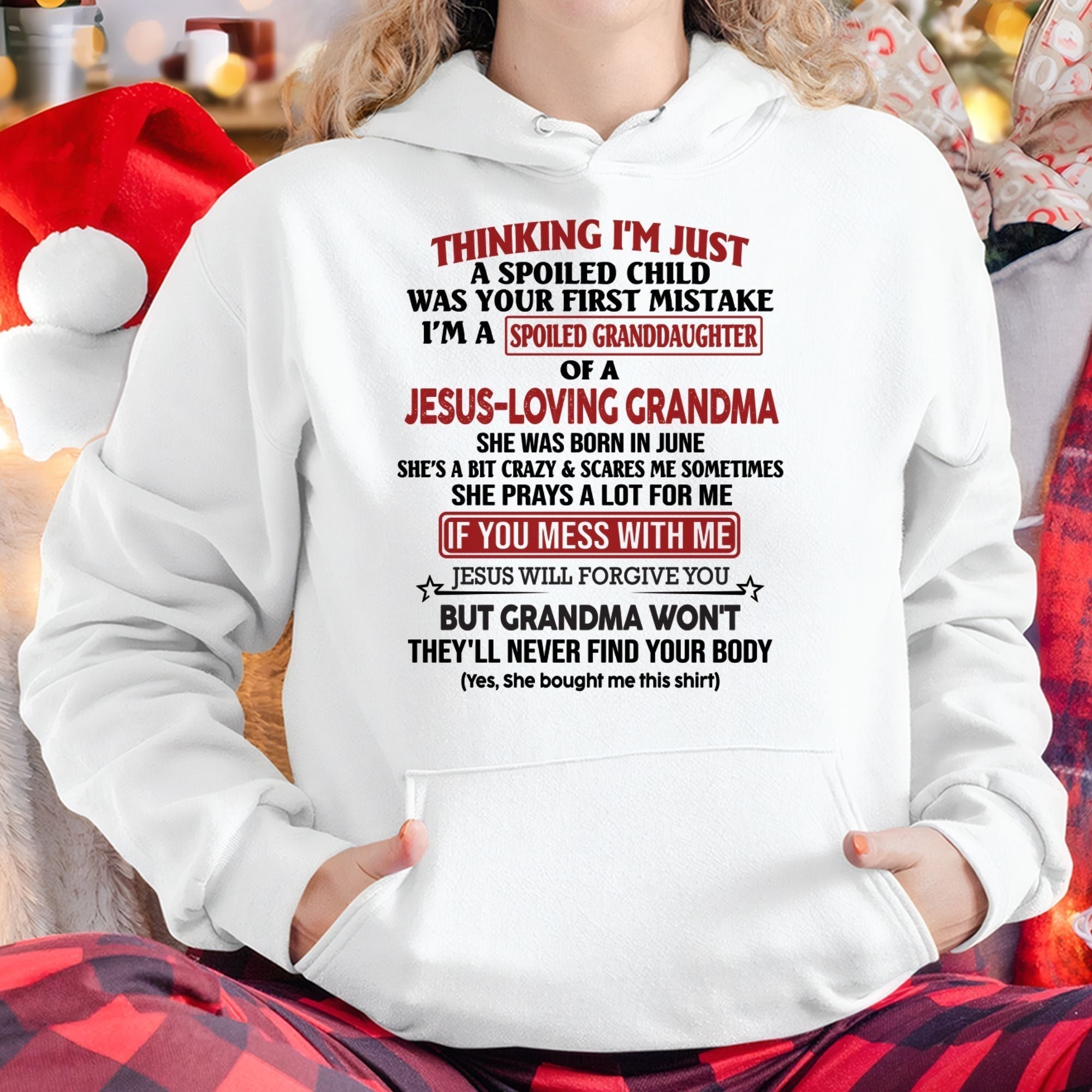 Christian Girl Shirt – Spoiled by Grandma June Edition – From Grandma to Granddaughter NGHL06 (SKU07-181-06)