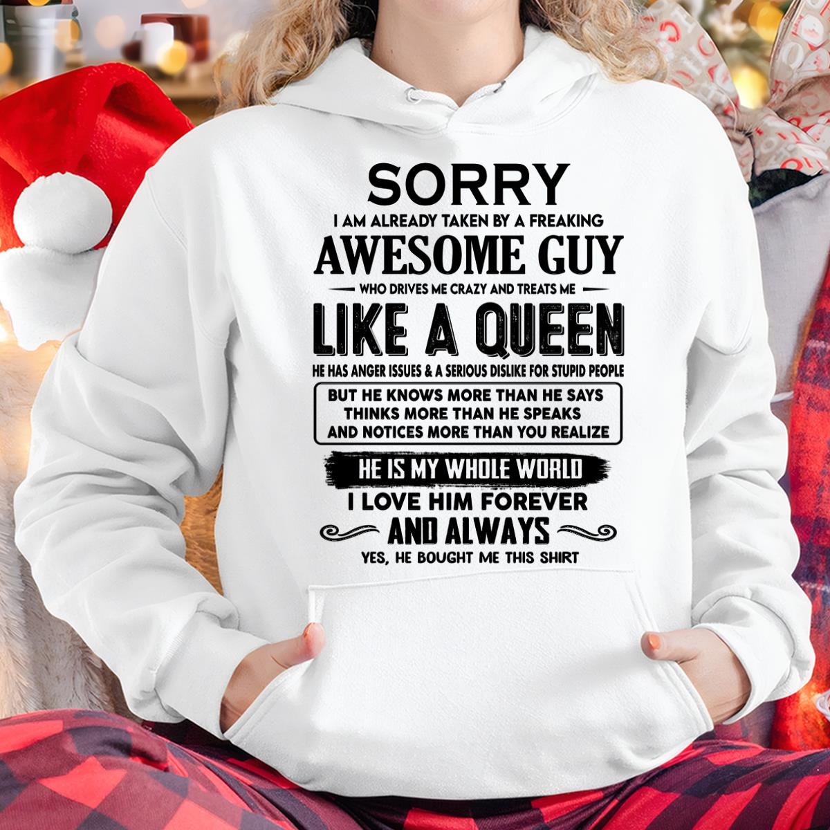 Sorry I am already taken by a freaking awesome guy - Gift for Wife From Husband - NGHL00 (SKU-SRG-00)