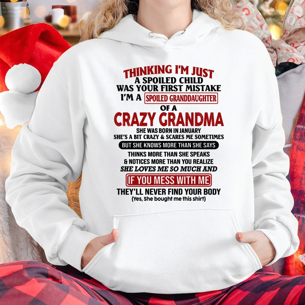 JANUARY - I'M A SPOILED GRANDDAUGHTER OF A CRAZY GRANDMA - From Grandma - NTTD01 (SKU-GMD1-NTT01)