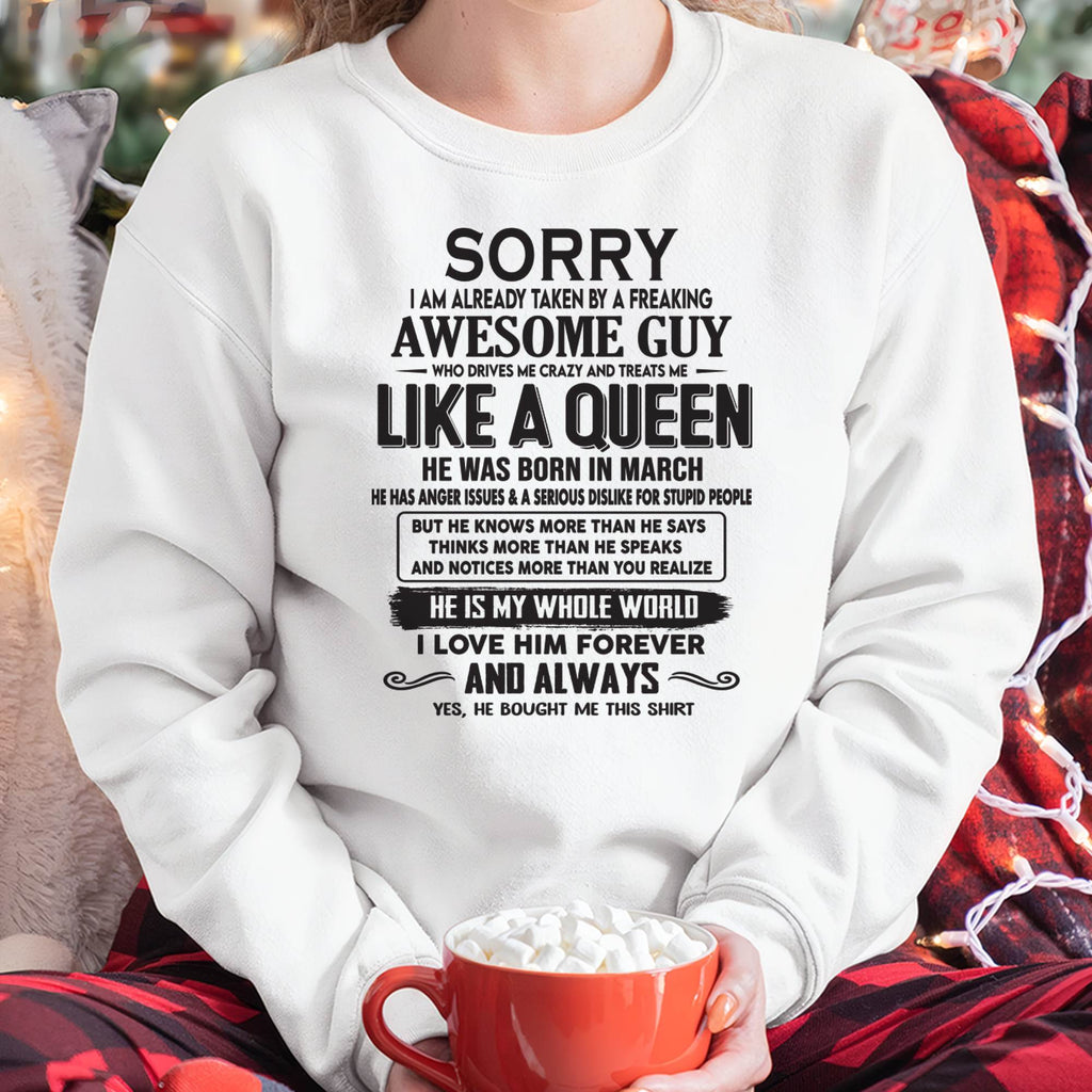 March - Sorry I am already taken by a freaking awesome guy - Gift for Wife From Husband - NGHL03 (SKU08-25-03)