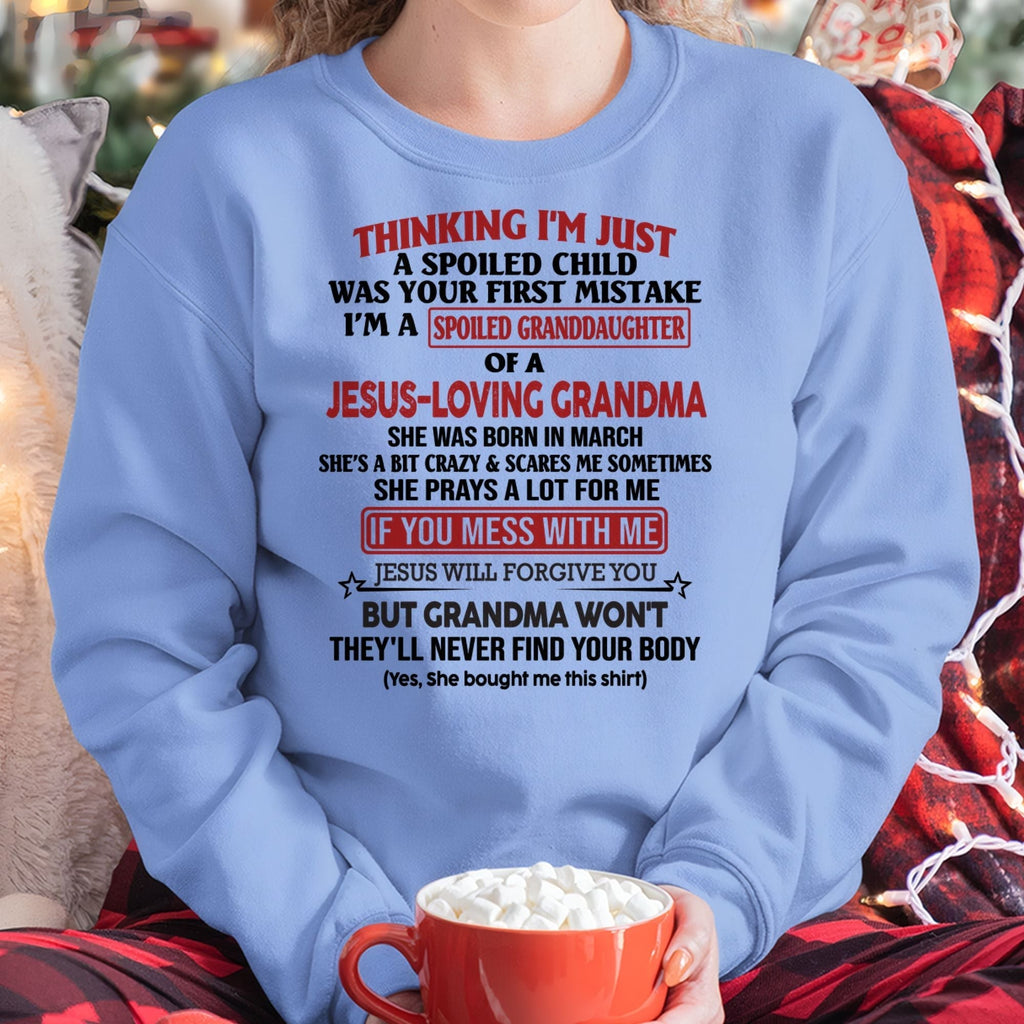 Christian Girl Shirt – Spoiled by Grandma March Edition – From Grandma to Granddaughter NGHL03 (SKU07-181-03)