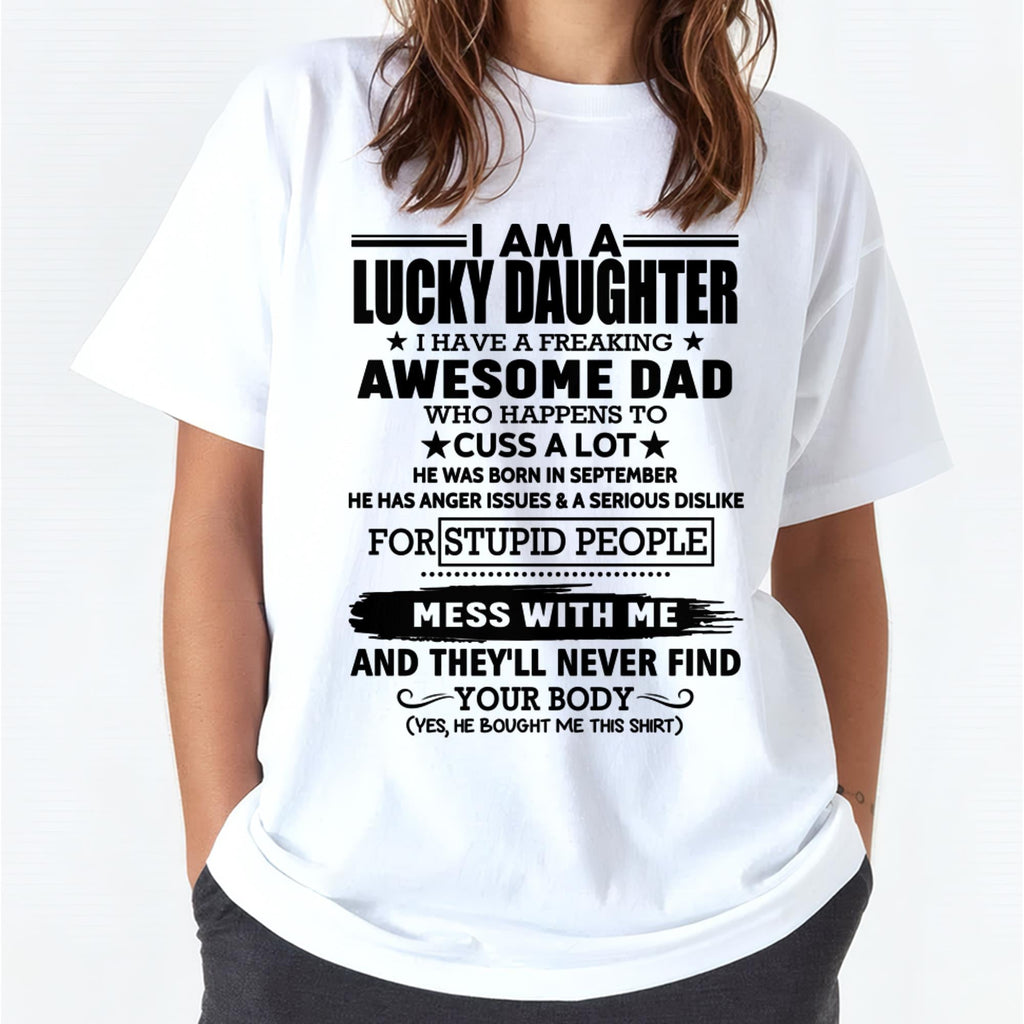 September - I'm Lucky Daughter - Gift for Daughter from Dad - NGHL09 (SKU-T1406DD-09)