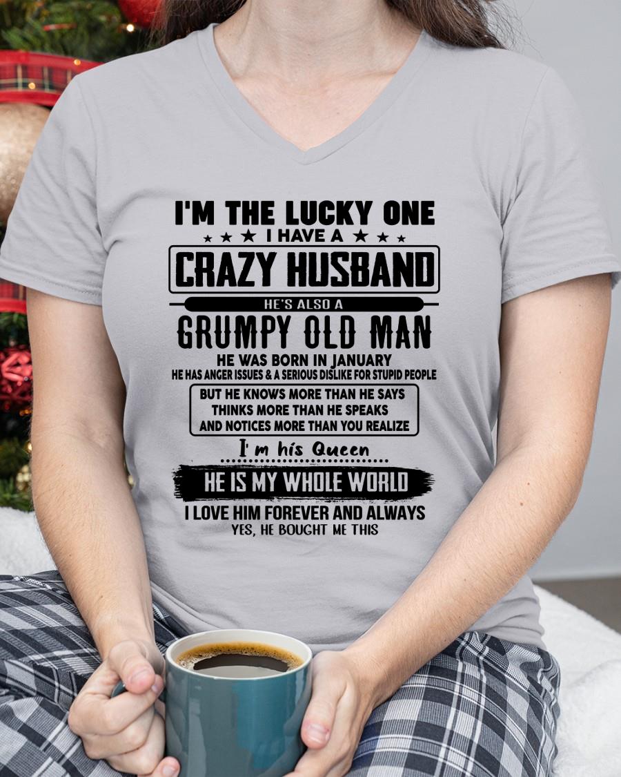 January - I am Lucky One I Have A Crazy Husband - Gift for Wife From Husband - NGHL01 (SKUT-LUCKYONE-01)