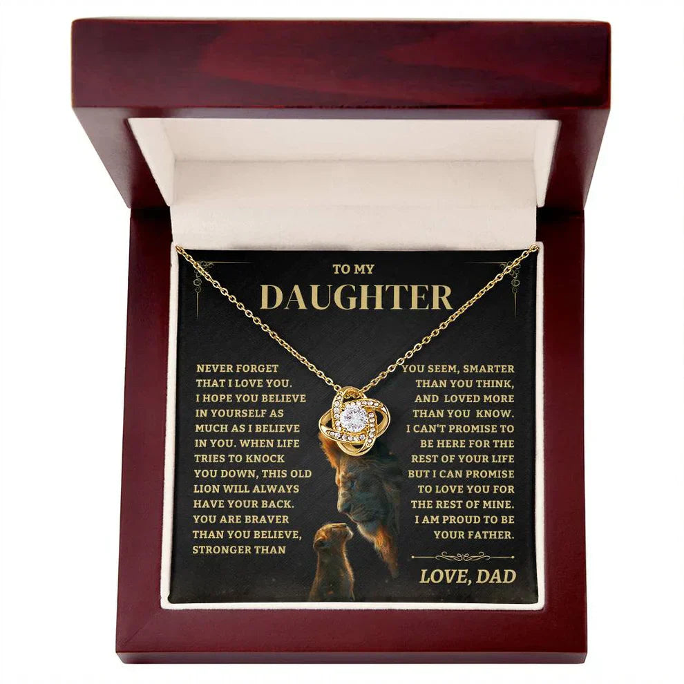 TO MY DAUGHTER FROM DAD - Premium Love Knot Necklace (SKUJ06-88)