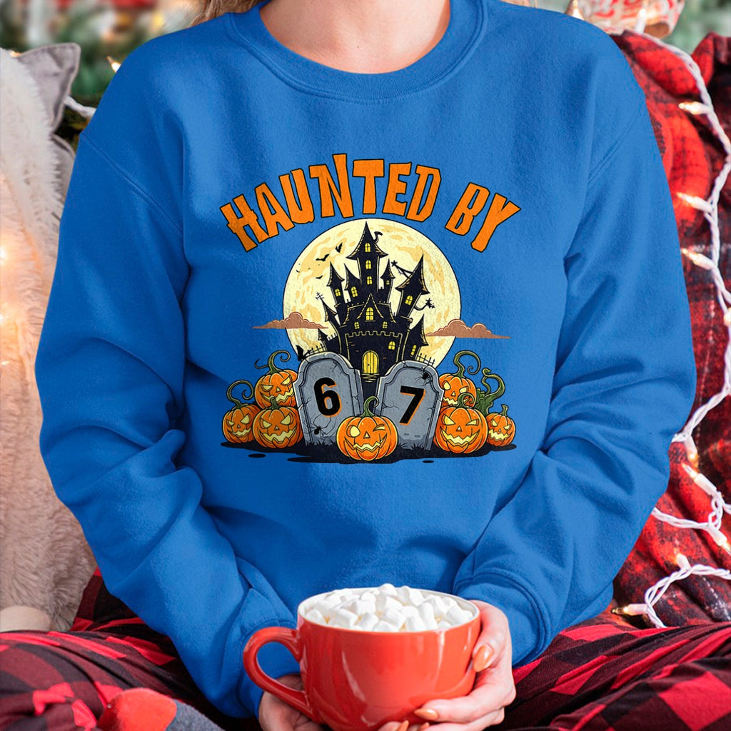 67 Funny Six Seven Gen Alpha Z Halloween 67 Haunted by 67 T-Shirt - Halloween Unisex Hoodie - NGHL00