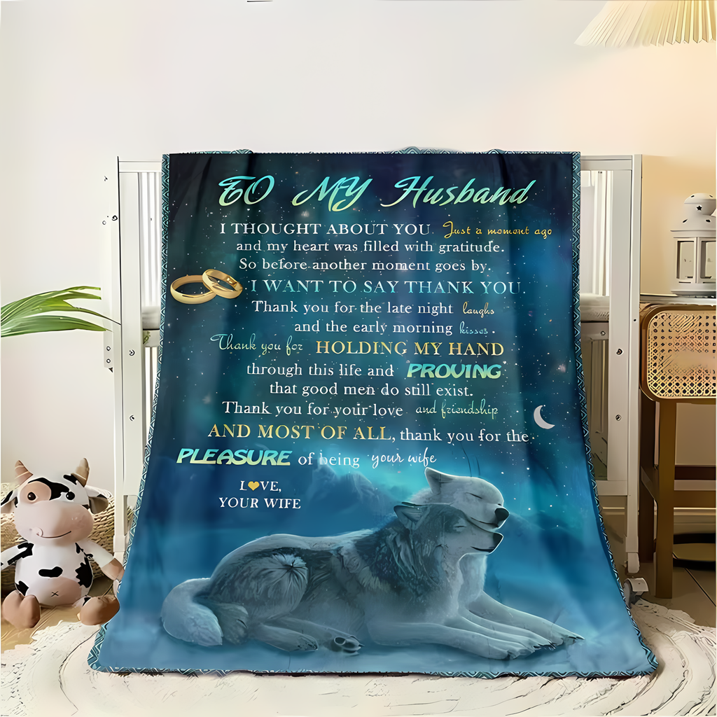 BLANKET FOR HUSBAND FROM WIFE – COMFORT & WARMTH GIFT Sherpa Fleece Blanket