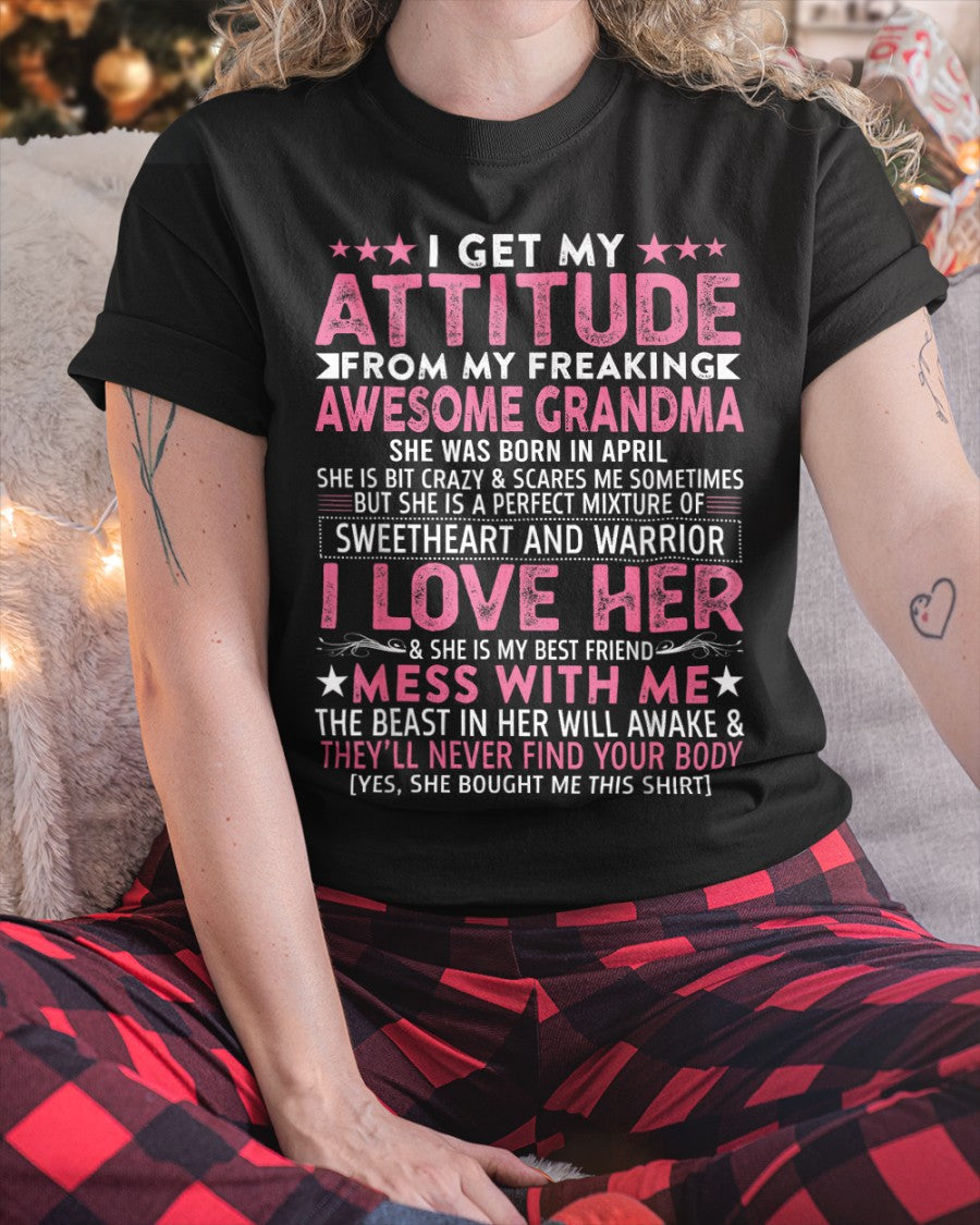 I GET MY ATTITUDE FROM MY GRANDMA APRIL EDITION – FROM GRANDMA TO GRANDDAUGHTER NGHL04 (SKU07-163-04)