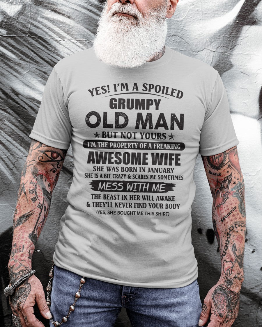 Awesome wife January - Perfect gift for husband From Wife - NGHL01 (SKU96-68-01)