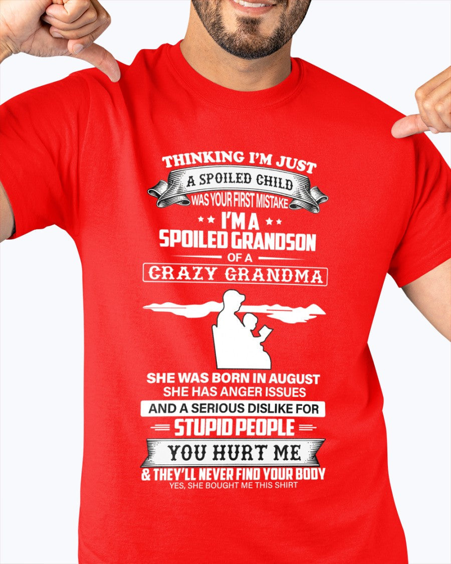 Spoiled by Grandma Shirt August Edition – From Grandma to Grandson NGHL08 (SKU-GMS2-08)