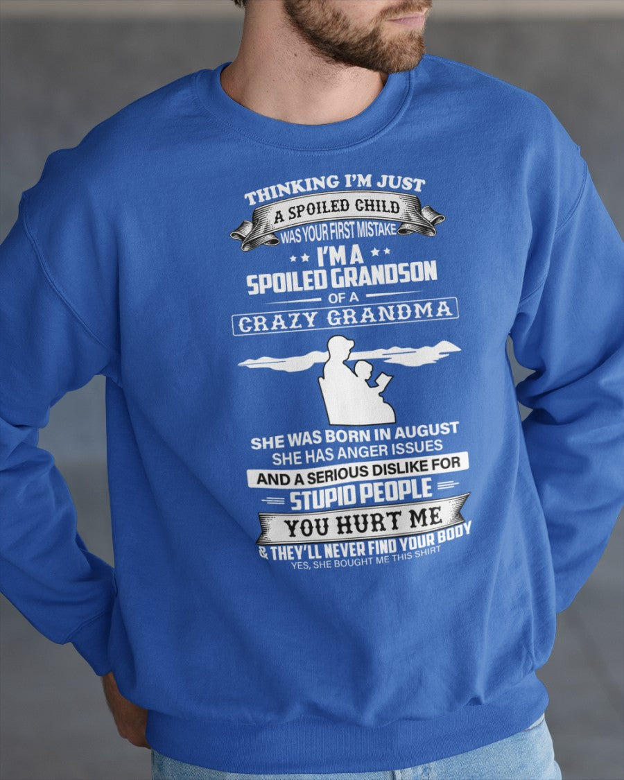 Spoiled by Grandma Shirt August Edition – From Grandma to Grandson NGHL08 (SKU-GMS2-08)