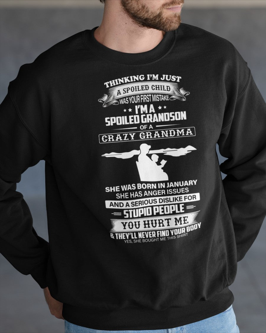 Spoiled by Grandma Shirt January Edition – From Grandma to Grandson NGHL01 (SKU-GMS2-01)