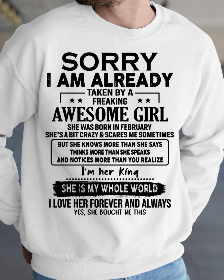 February - Awesome Girl born in February - Special gift for your boyfriend - From Wife NGHL02 (SKU.AT16)