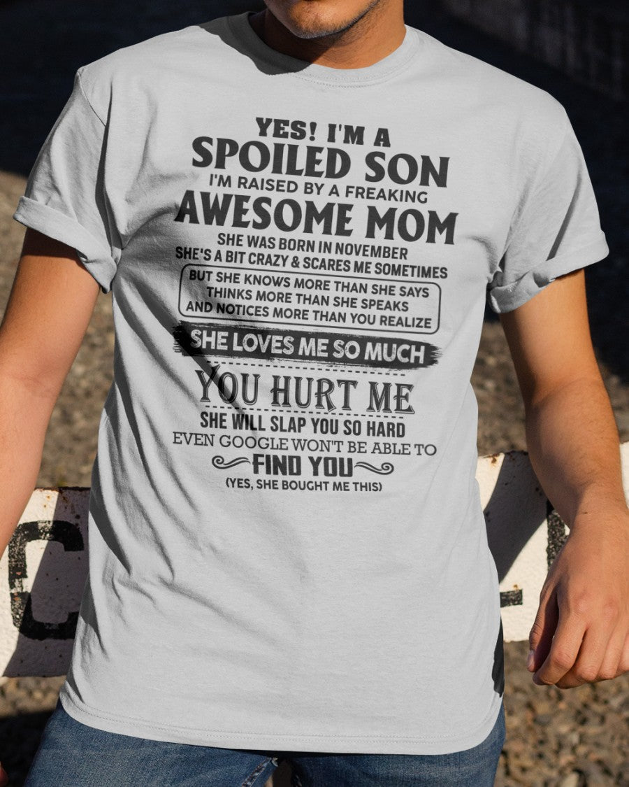 November - Awesome Mom - Perfect gift for your son (SKU-SPW-11)