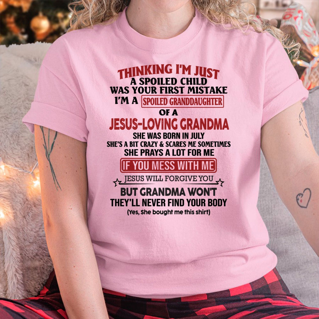 Christian Girl Shirt – Spoiled by Grandma July Edition – From Grandma to Granddaughter NGHL07 (SKU07-181-07)