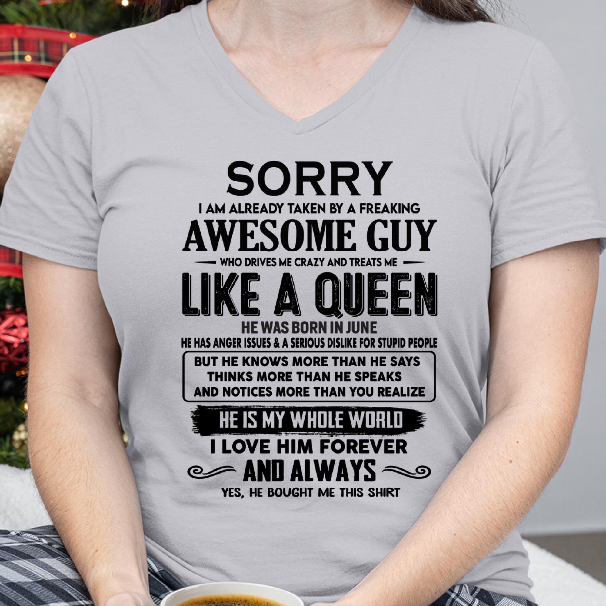 June - Sorry I am already taken by a freaking awesome guy - Gift for Wife From Husband - NGHL06 (SKU-SRG-06)